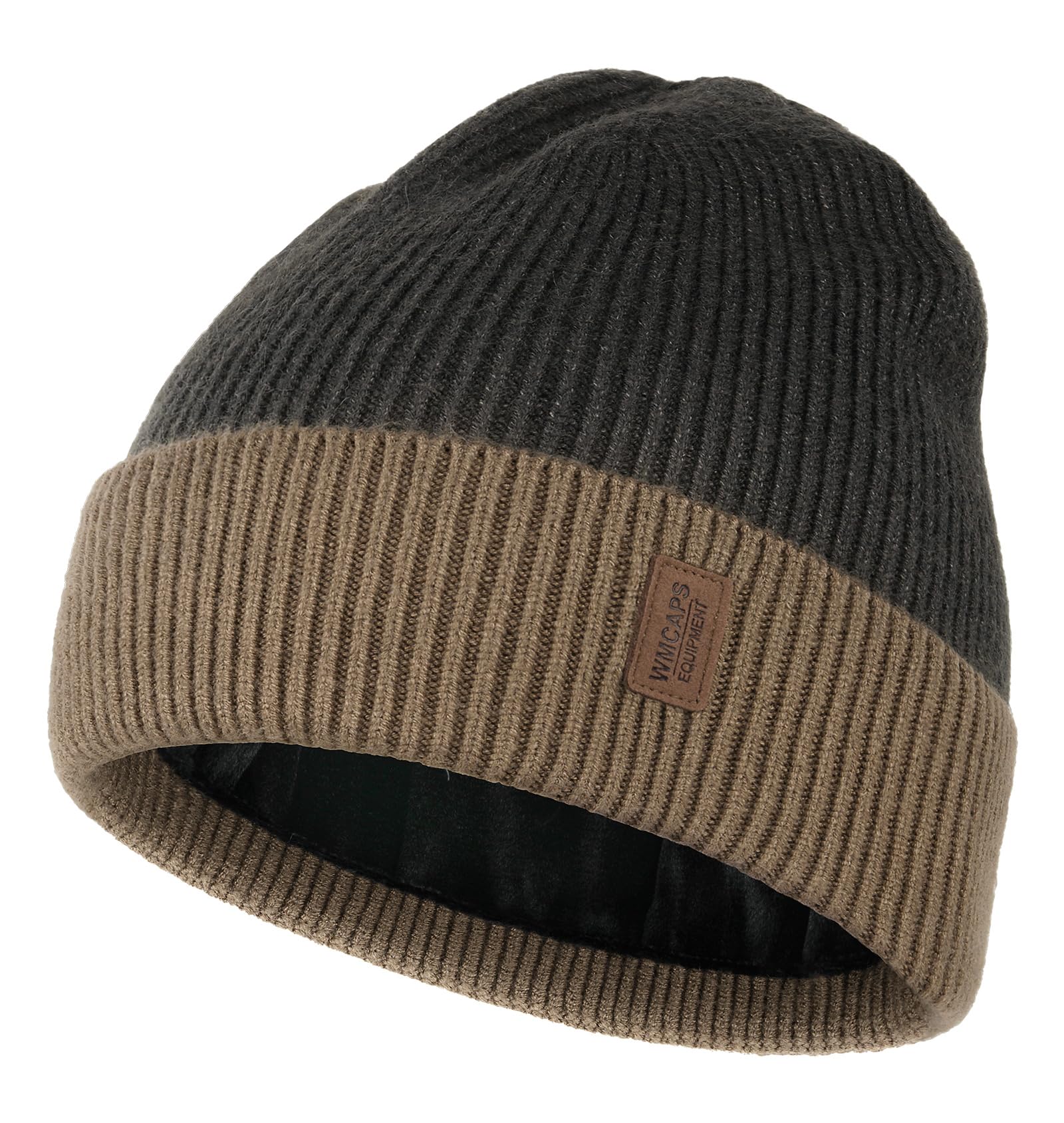 Wmcaps Winter Beanie for Men Women, Fleece Lined Beanie Soft Warm Knit Hat Ski Stocking Cuffed Cap